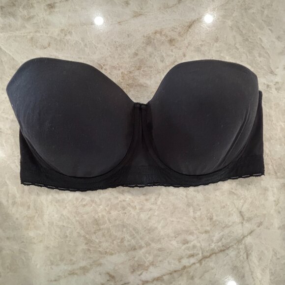 Natori, Pure Luxe Strapless Contour Underwire Bra, 36DD, Black - Picture 7 of 7